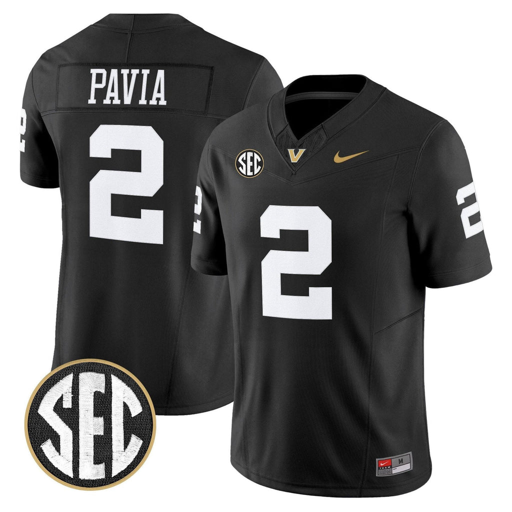 Diego Pavia Jersey #2 Vanderbilt Commodores 2025 Limited Stitched Black by My Store