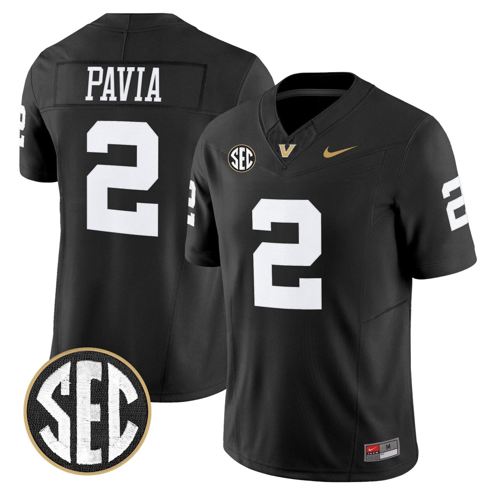 Diego Pavia Jersey #2 Vanderbilt Commodores 2025 Limited Stitched Black by My Store