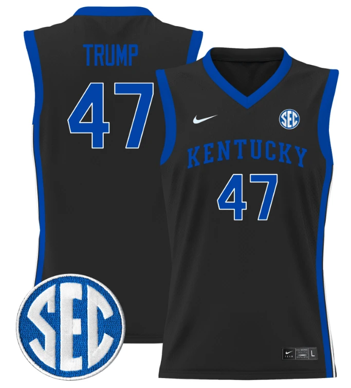 Donald Trump Jersey #47 Kentucky Wildcats Lightweight Basketball Black by My store basketball
