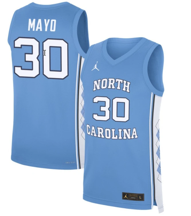 Dante Mayo Jersey #30 North Carolina Tar Heels Basketball Blue by My store basketball