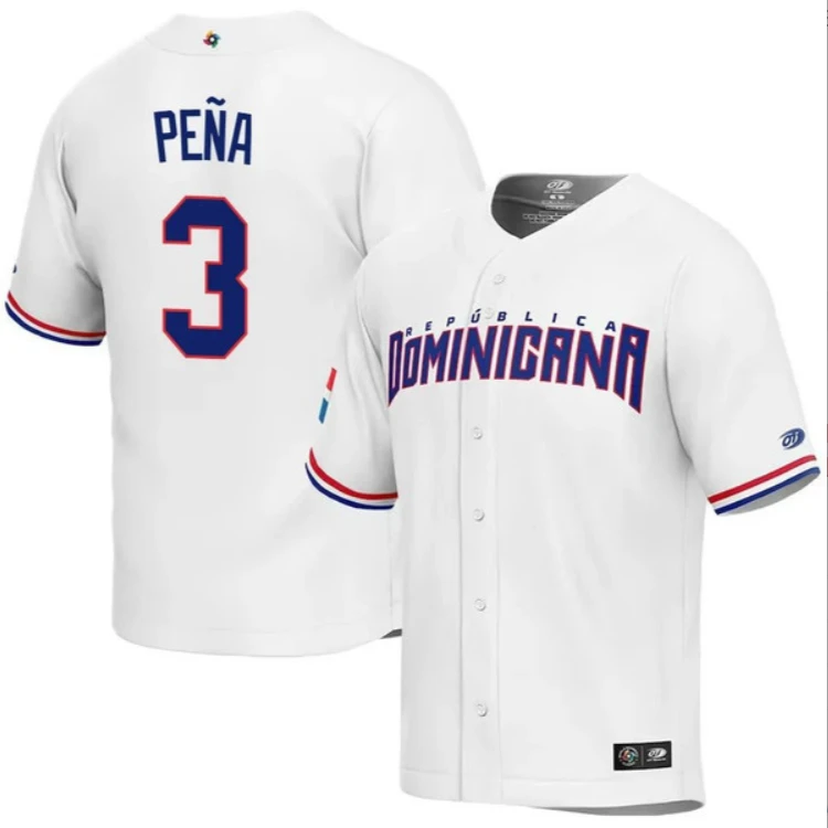 Dominican Baseball Jeremy Pena World Baseball Classic Jersey – White by My Store