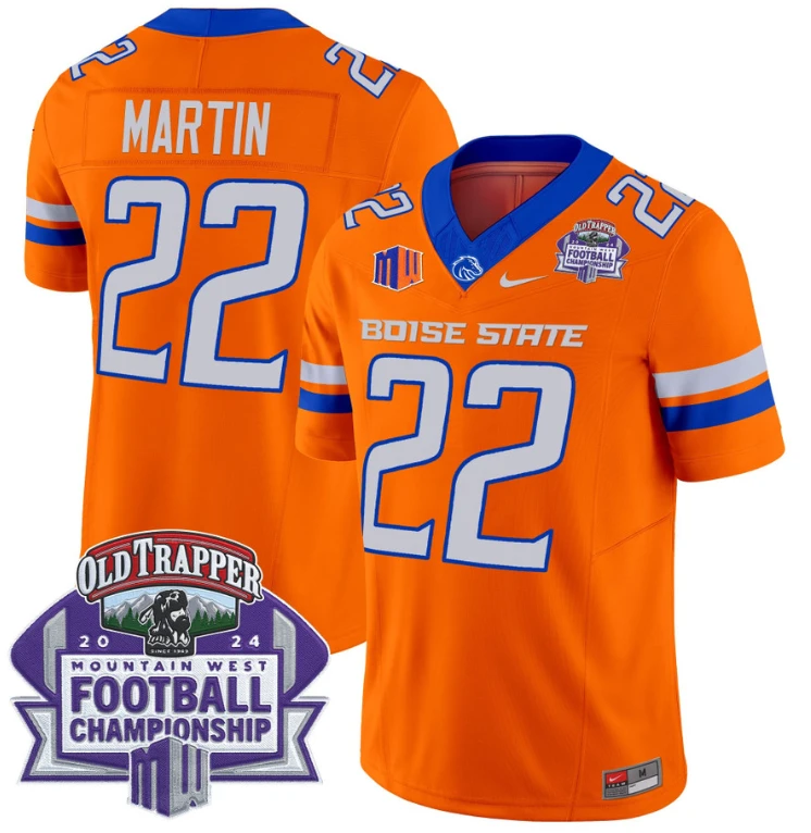 Doug Martin Jersey #22 Boise State Broncos 2024 Championship Vapor Orange by My Store