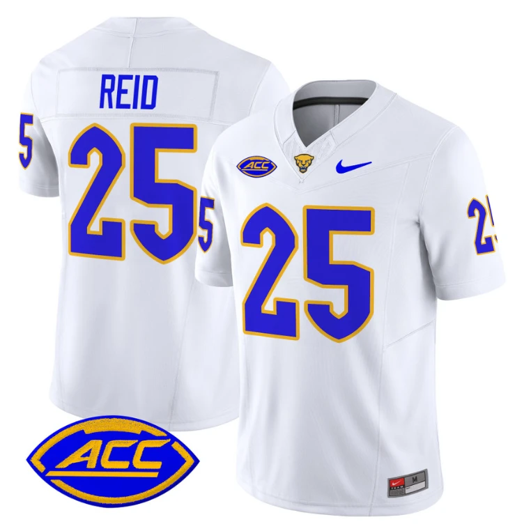 Desmond Reid Jersey #25 Pittsburgh Panthers Vapor Limited College Football Stitched White by My Store