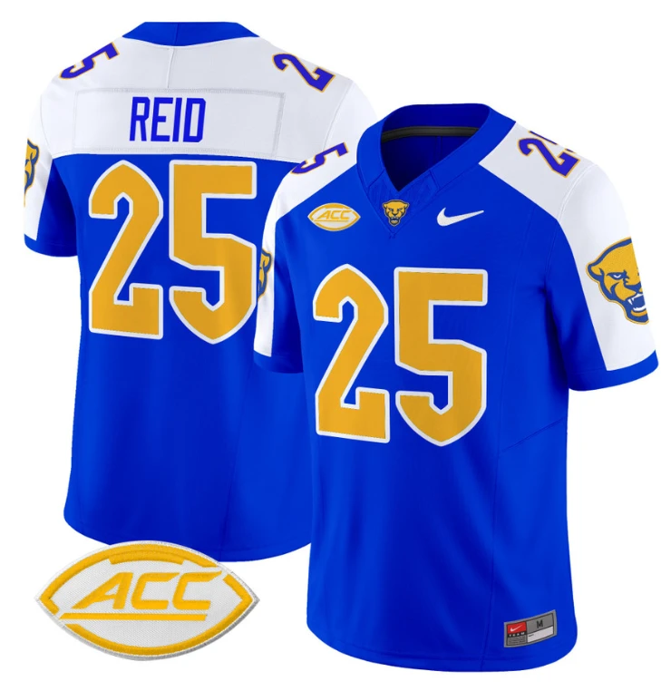 Desmond Reid Jersey #25 Pittsburgh Panthers Vapor Limited College Football Stitched Royal Alternate by My Store