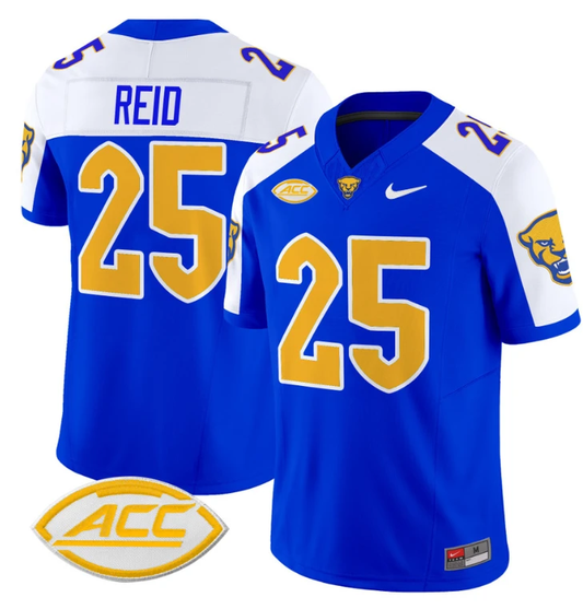 Desmond Reid Jersey #25 Pittsburgh Panthers Vapor Limited College Football Stitched Royal Alternate by My Store