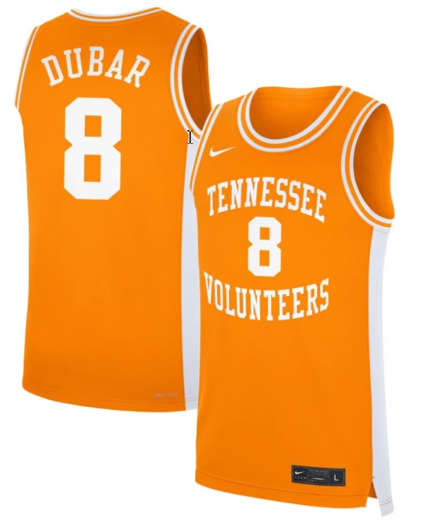 Darlinstone Dubar Jersey #8 Tennessee Volunteers Basketball NIL Orange by My store basketball