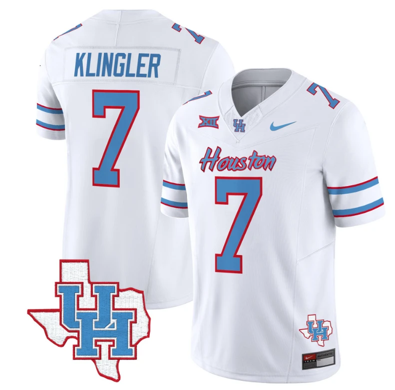 David Klingler Jersey #7 Houston Cougars Oilers Inspired Vapor College Football Limited Stitched White by My Store