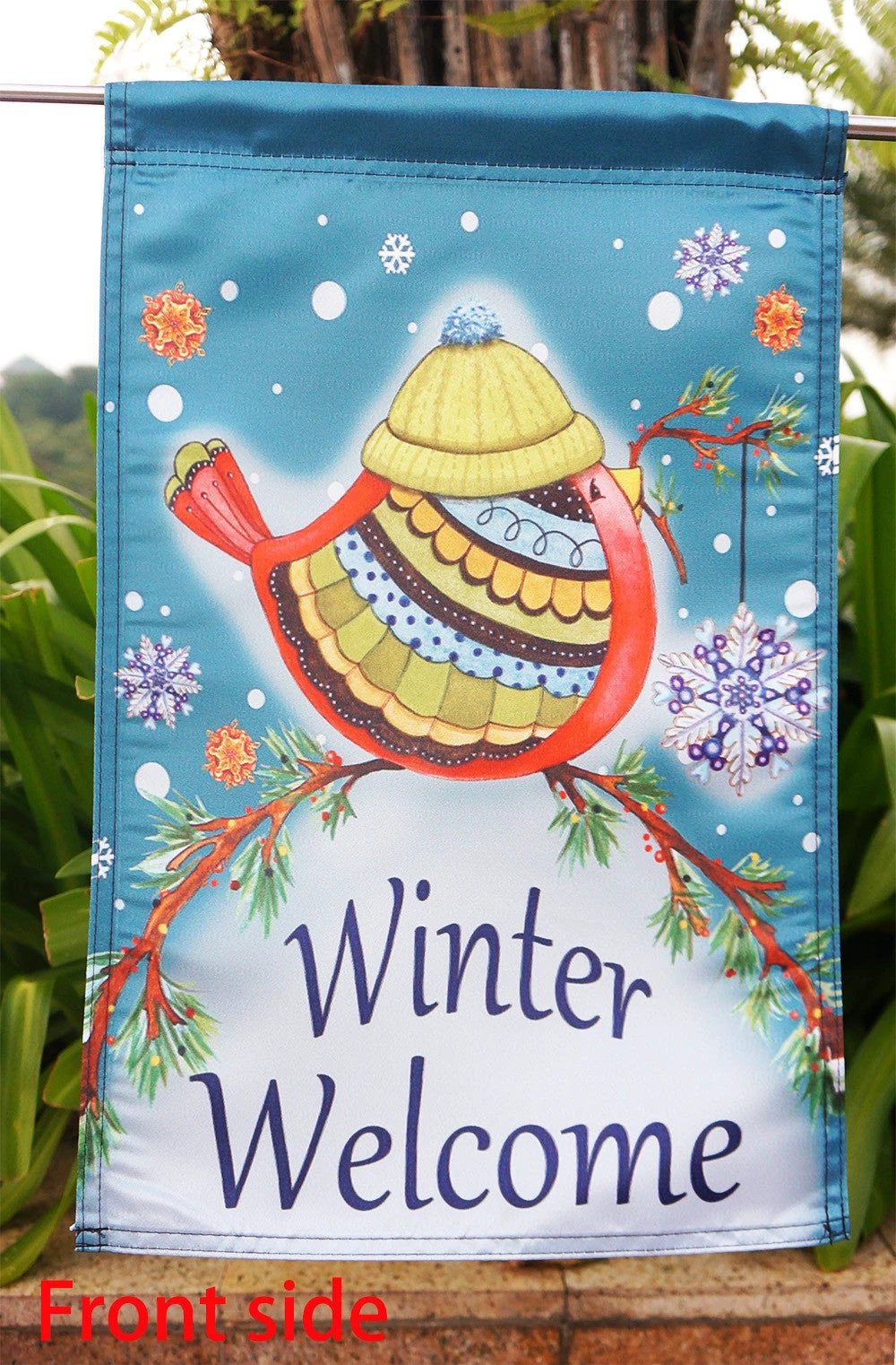Winter Welcome Bird Garden Flag Decorative Winter by Briarwood Lane - "12.5 x 18" "28 x 40" Inches by flagsshop