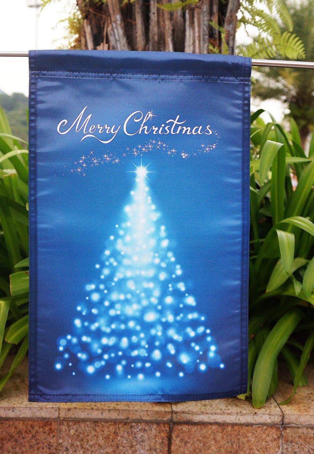 Sparkle Merry Christmas Tree Home Garden Flag - "12.5 x 18" "28 x 40" by flagsshop
