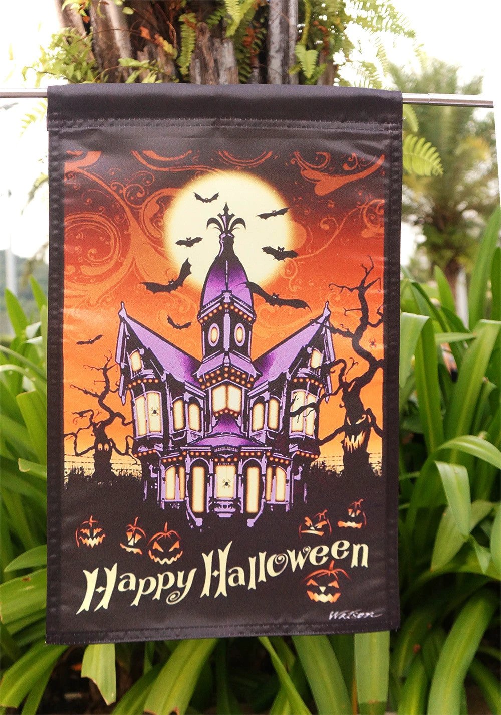Home Garden Halloween Manor HalloweenFall Decorative Garden Flag - "12.5 x 18" "28 x 40" Inches by flagsshop