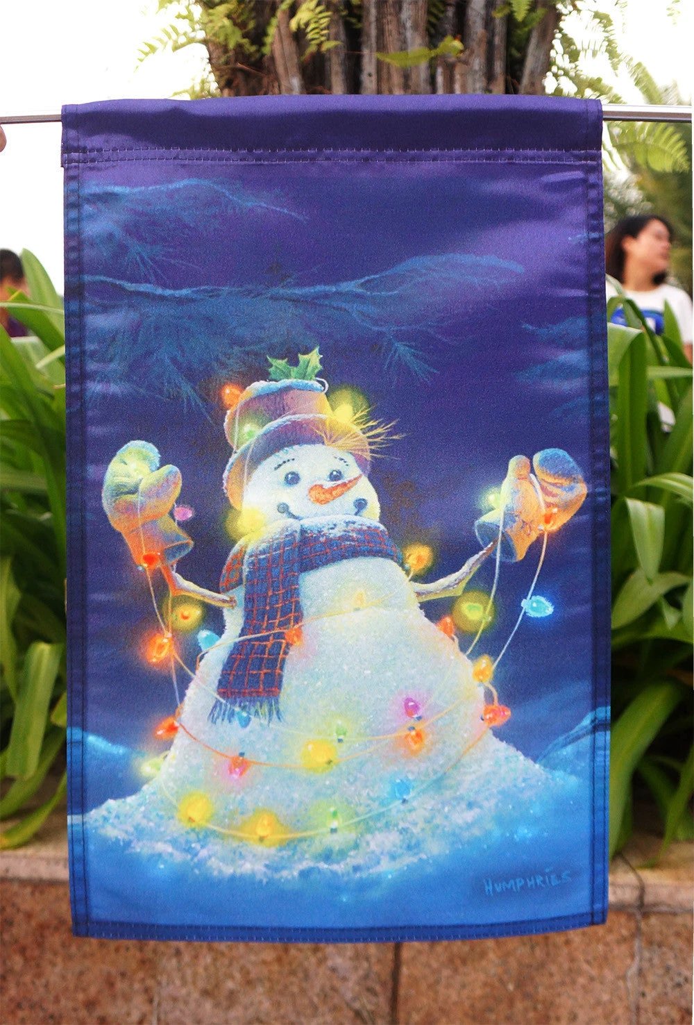 Home Garden Glowman Snowman Decorative Small Garden Flag - "18" x 12.5 ",'' 28 x 40'' inches by flagsshop