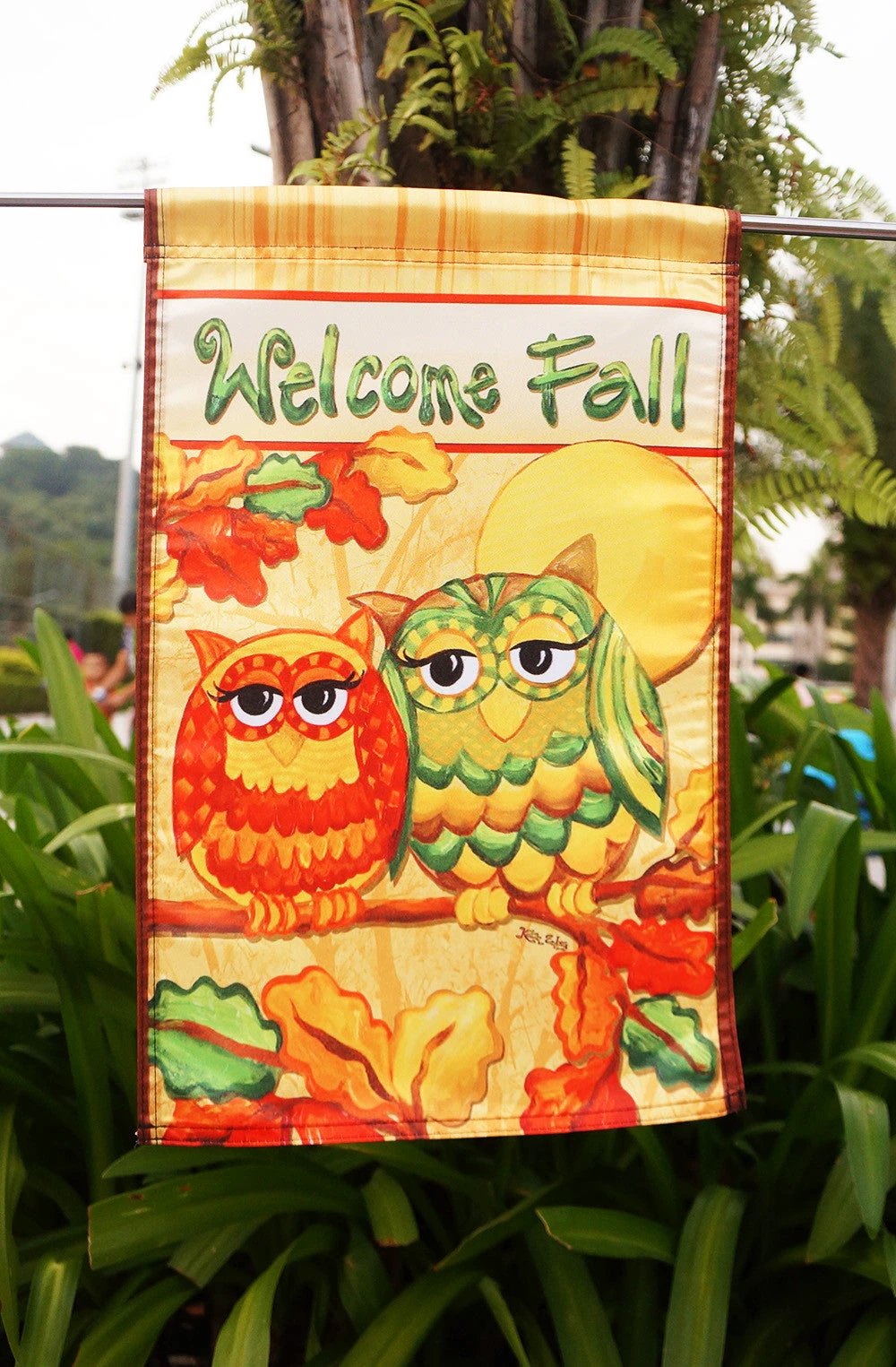 Happy Halloween - Halloween Owls - Garden Size Decorative Flag- 12.5'' x 18" "28 x 40" Inches by flagsshop