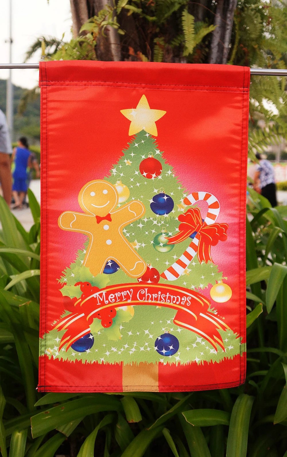 Merry Christmas Tree Gingerbread Candy Cane Home Garden Flag - "18" x 12.5 ", ''28 x 40 ''inches by flagsshop