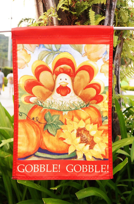 Autumn Turkey - Decorative Thanksgiving Fall Holiday Pumpkin Garden Flag - "18" x 12.5 " '' 28 x 40'' inches by flagsshop