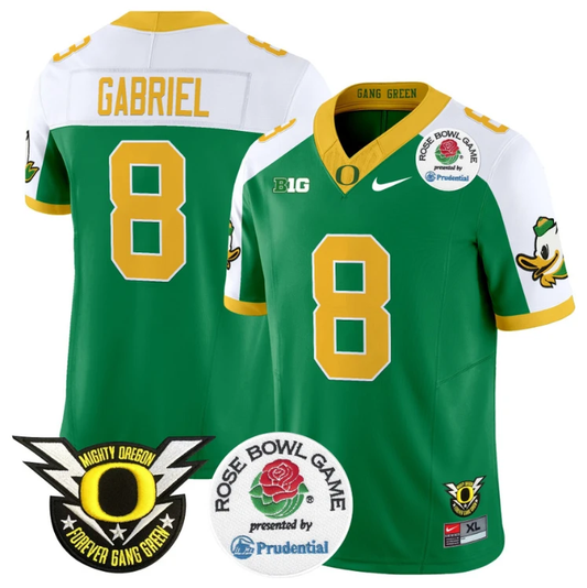 Dillon Gabriel Jersey #8 Oregon Ducks Football 2024 Rose Bowl Green Alternate by NCAA Football Jersey