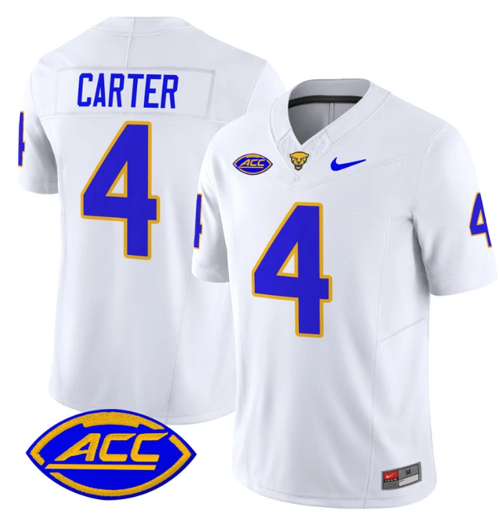 Daniel Carter Jersey #4 Pittsburgh Panthers Vapor Limited College Football Stitched White by My Store