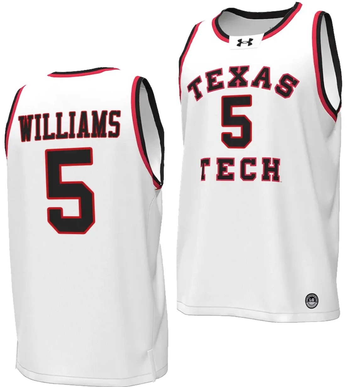 Darrion Williams Jersey #5 Texas Tech Red Raiders Throwback Basketball Replica White by My store basketball