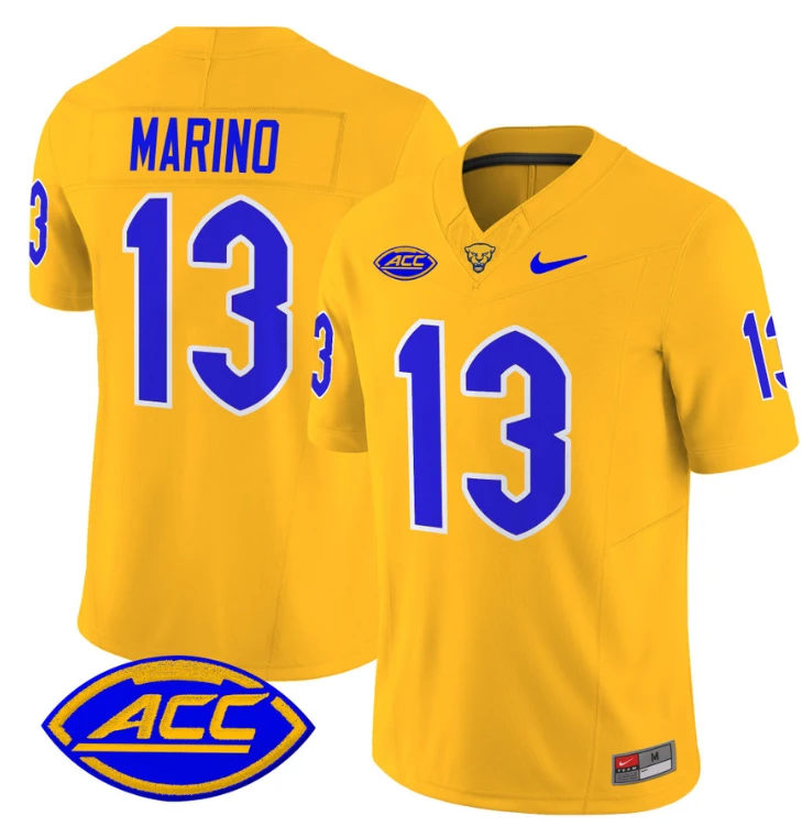Dan Marino Jersey #13 Pittsburgh Panthers Vapor Limited College Football Stitched Gold by My Store