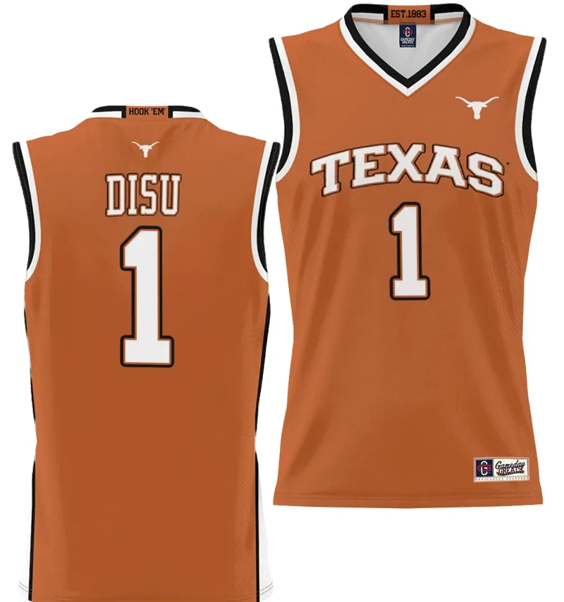 Dylan Disu Jersey #1 Texas Longhorns NIL College Basketball Lightweight Orange by My store basketball