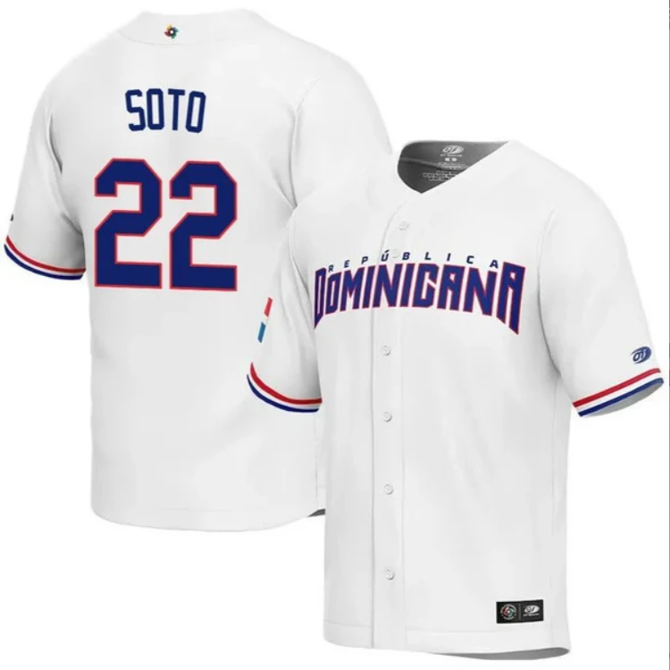 Dominican Baseball Juan Soto World Baseball Classic Jersey – White by My Store