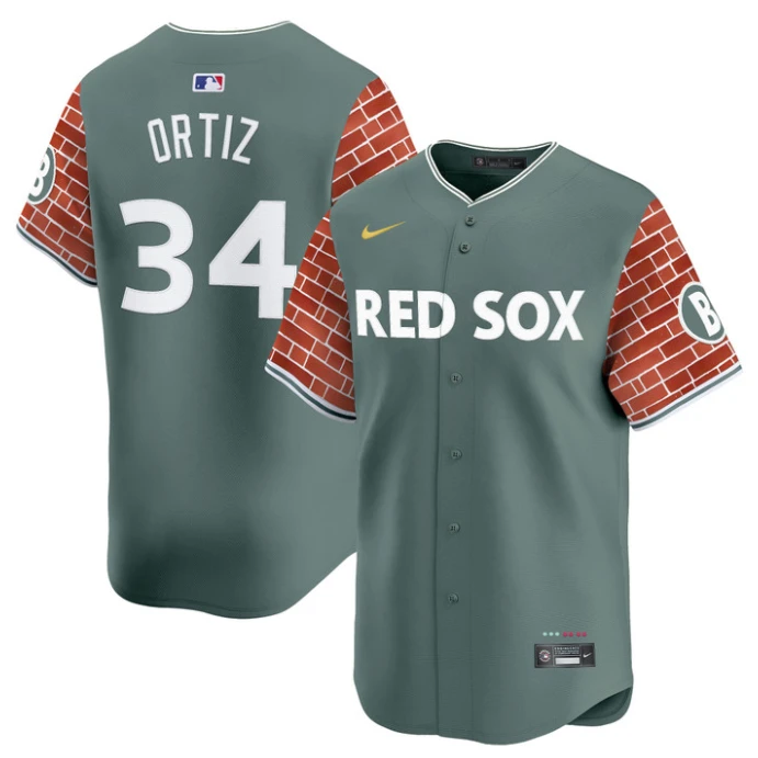 David Ortiz Jersey #34 Boston Red Sox 2025 Fenway Red Brick Style Vapor Premier Stitched Green by My Store