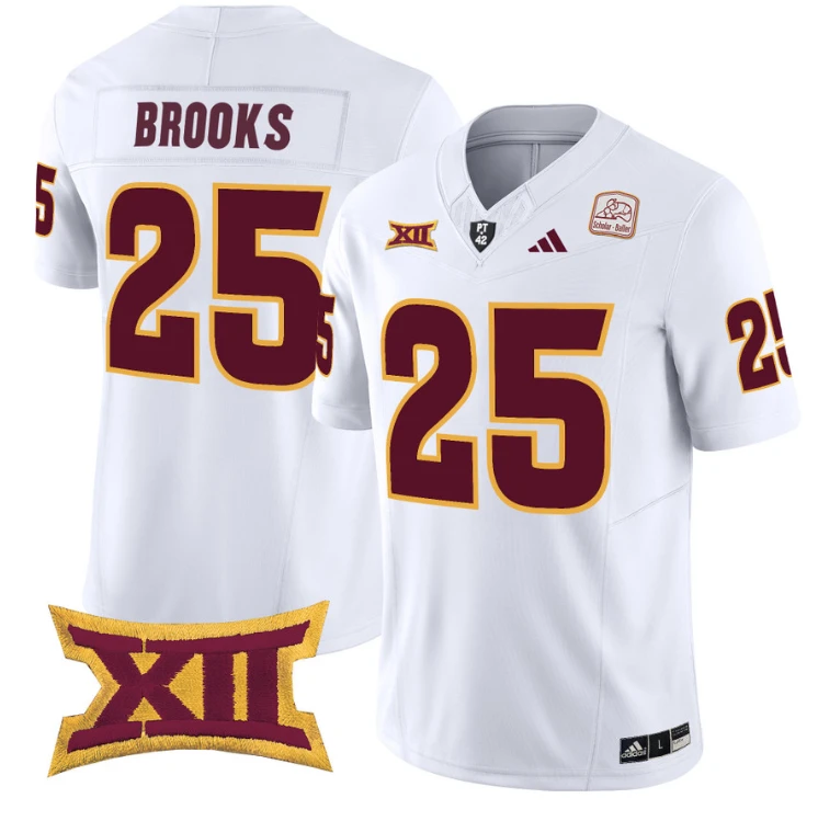DeCarlos Brooks Jersey #25 Arizona State Sun Devils Vapor Limited College Football White by My Store