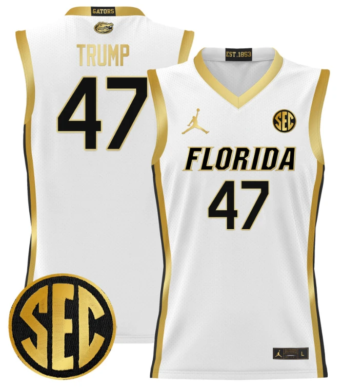Donald Trump Jersey #47 Florida Gators 2024 Lightweight Basketball White Gold by My store basketball