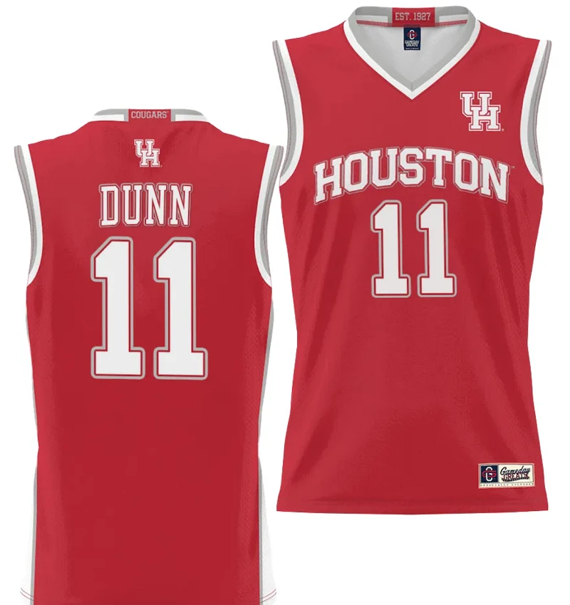 Damian Dunn Jersey #11 Houston Cougars NIL College Basketball Lightweight Red by My store basketball