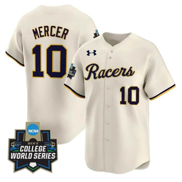 Dustin Mercer Jersey #10 Murray State Racers 2025 World Series Stitched Cream by My Store