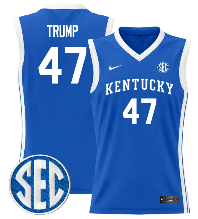 Donald Trump Jersey #47 Kentucky Wildcats Lightweight Basketball Royal by My store basketball