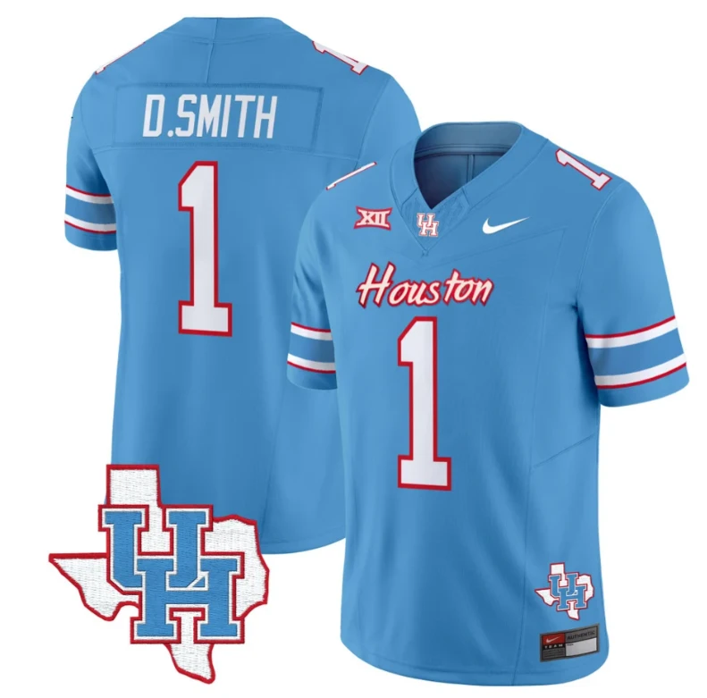 Donovan Smith Jersey #1 Houston Cougars Oilers Inspired Vapor College Football Limited Stitched Blue by My Store