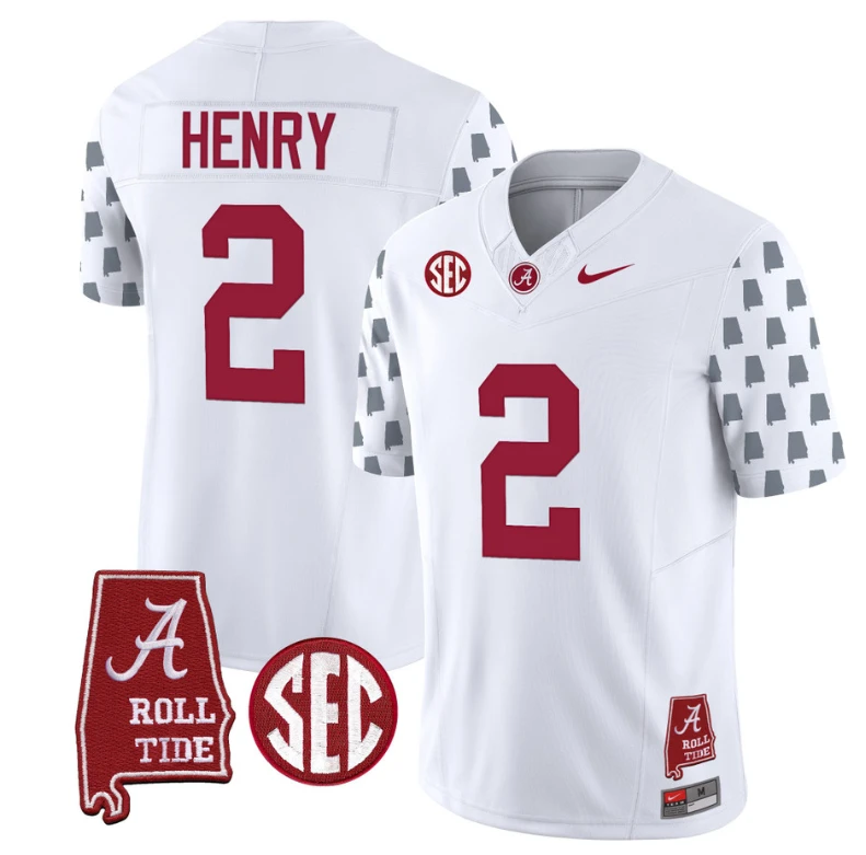 Derrick Henry Jersey #2 Alabama Crimson Tide Vapor College Football Limited Stitched White by My Store