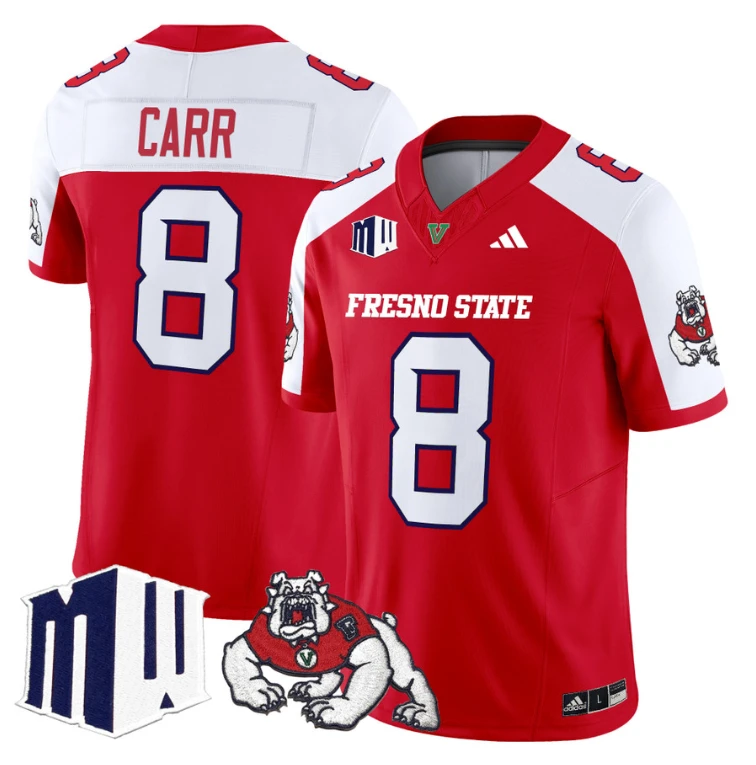 David Carr Jersey #8 Fresno State Bulldogs 2024 Stitched Red Alternate by My Store