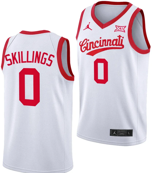 Daniel Skillings Jersey #0 Cincinnati Bearcats 70s Throwback Basketball White by My store basketball