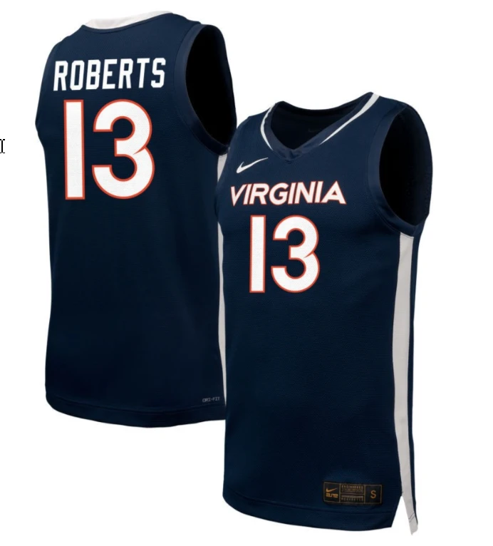 Desmond Roberts Jersey #13 Virginia Cavaliers NIL Basketball Navy by My store basketball