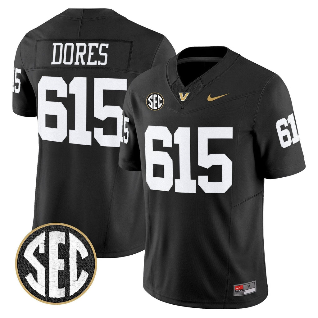 Dores Jersey #615 Vanderbilt Commodores 2025 Limited Stitched Black by My Store