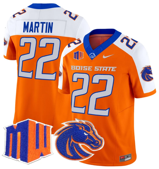 Doug Martin Jersey #22 Boise State Broncos Vapor Limited College Football Stitched Orange Alternate by My Store
