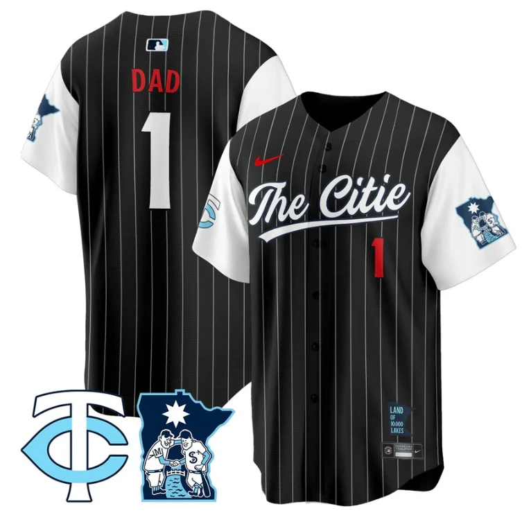 Dad Jersey #1 Minnesota Twins 2025 City Connect Concept Stitched Black by My Store