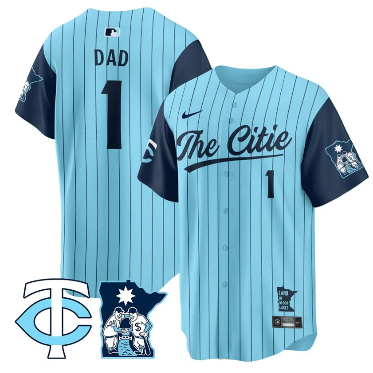 Dad Jersey #1 Minnesota Twins 2025 City Connect Concept Stitched Blue by My Store