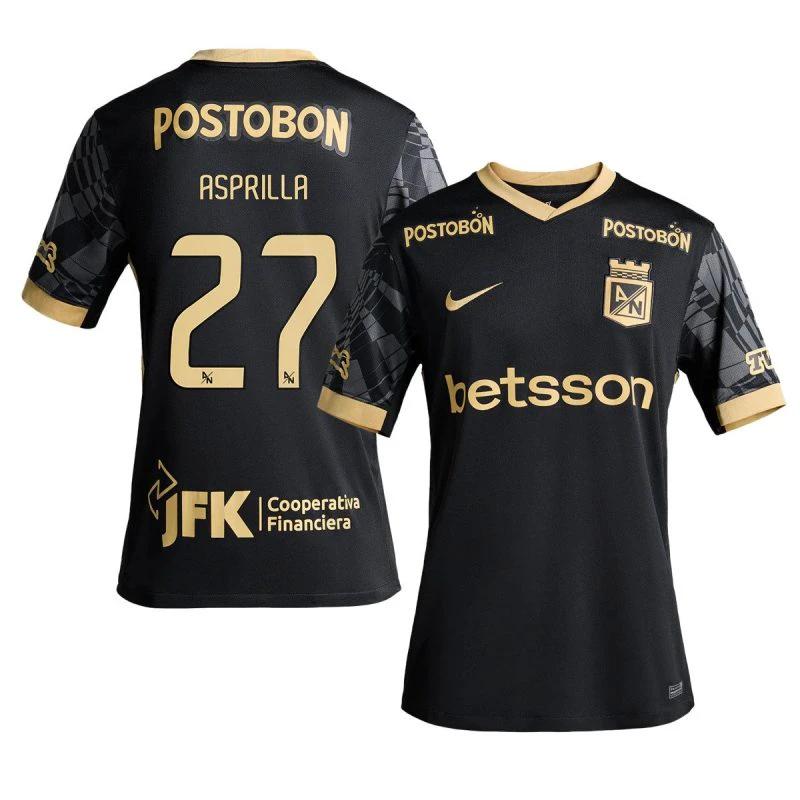 Dairon Asprilla 27 Atlético Nacional 2025-26 Away Men Jersey – Black by Soccer Jersey