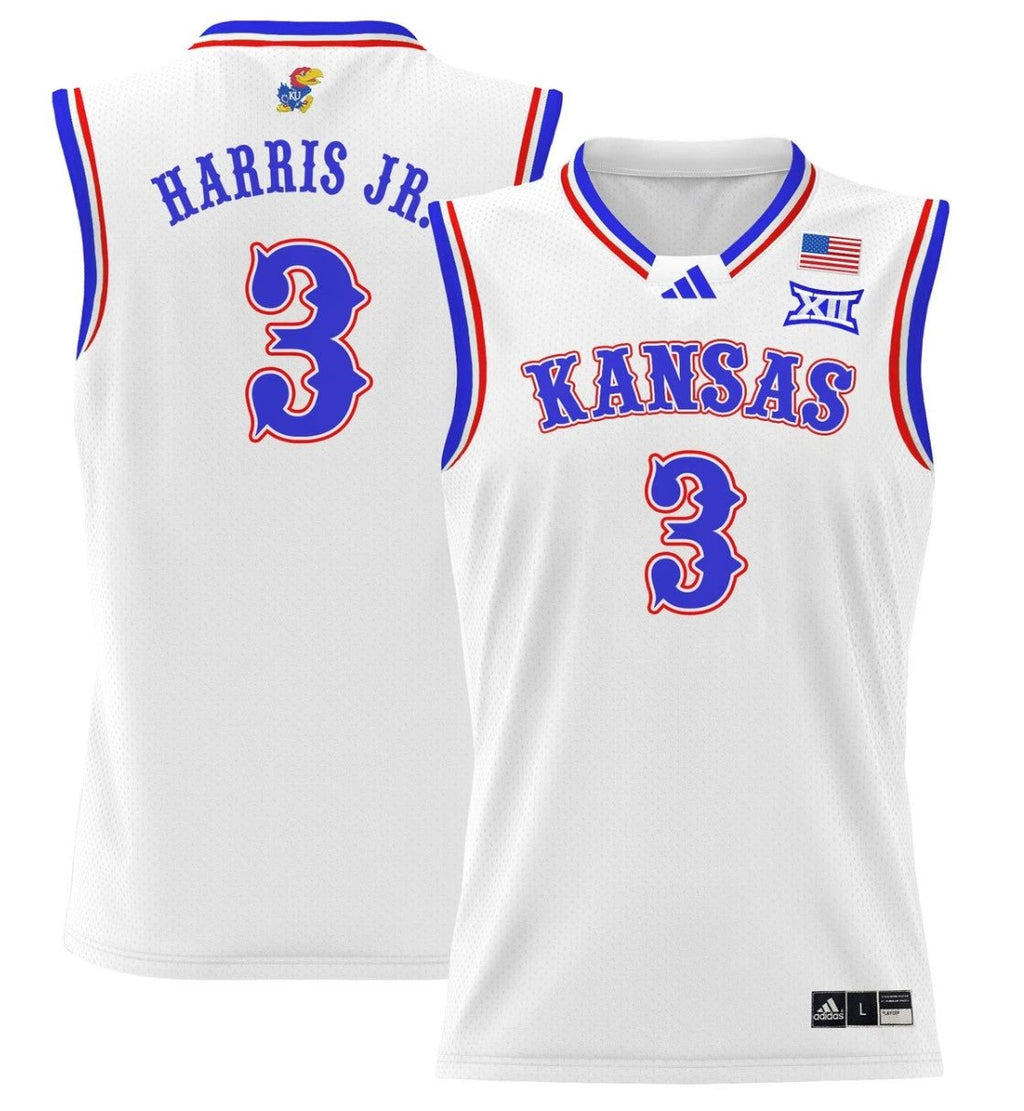 Dajuan Harris Jr Jersey #3 Kansas Jayhawks 2024 Lightweight Basketball White by My store basketball