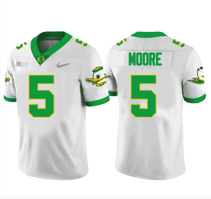 Dakorien Moore Jersey #5 Oregon Ducks Football White by My Store