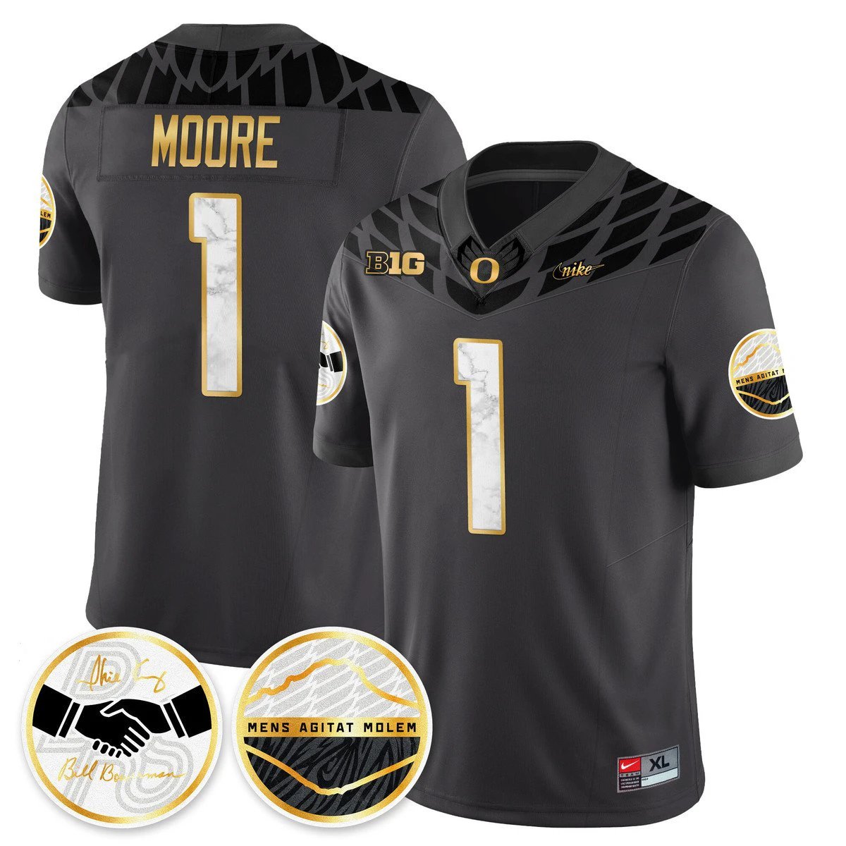 Dakorien Moore Jersey #1 Oregon Ducks 2025 Shoe Duck Stitched by My Store NCAA Football Jerseys