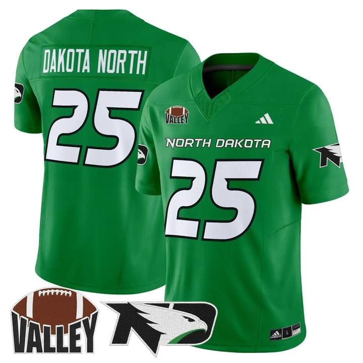 Dakota North Jersey #25 North Dakota Fighting Hawks 2025 Stitched by My Store NCAA Football Jerseys