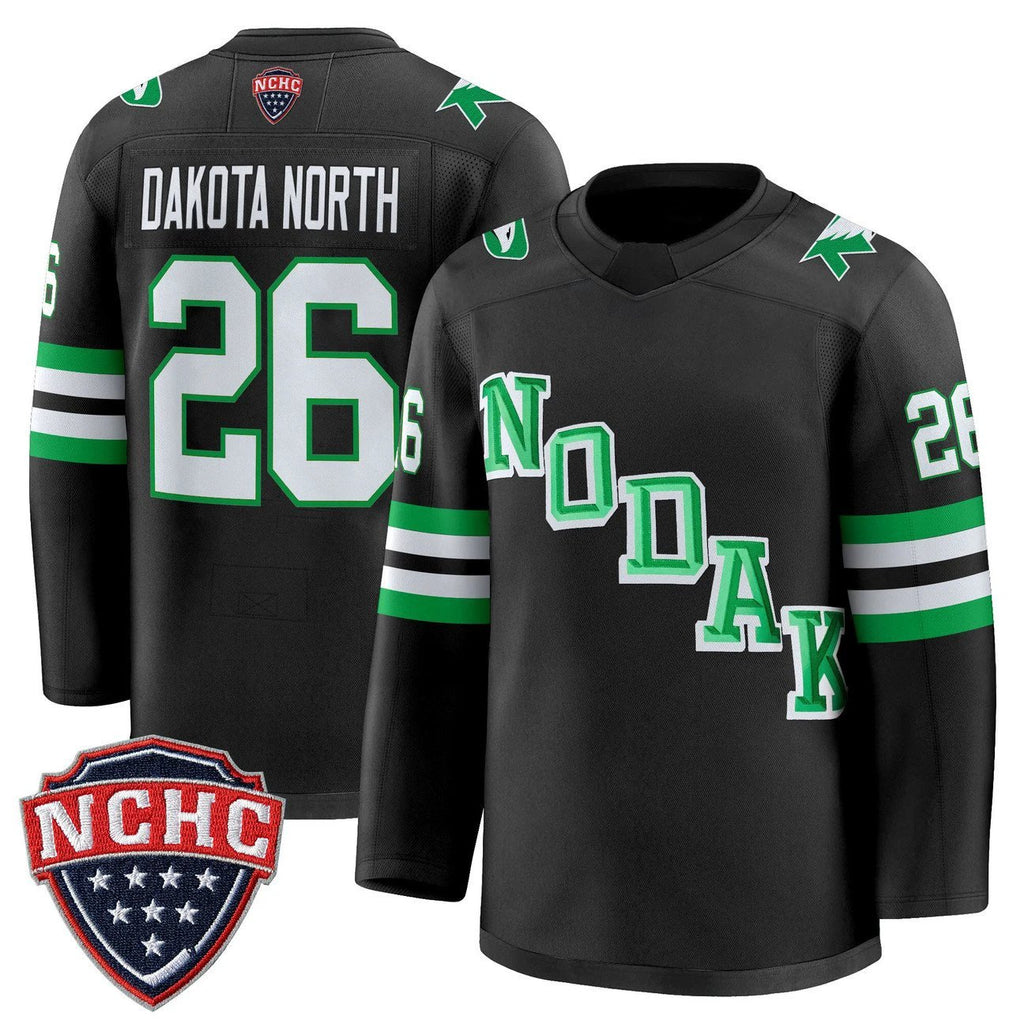 Dakota North Jersey #26 North Dakota Fighting Hawks 2025-26 Stitched by Hockey David