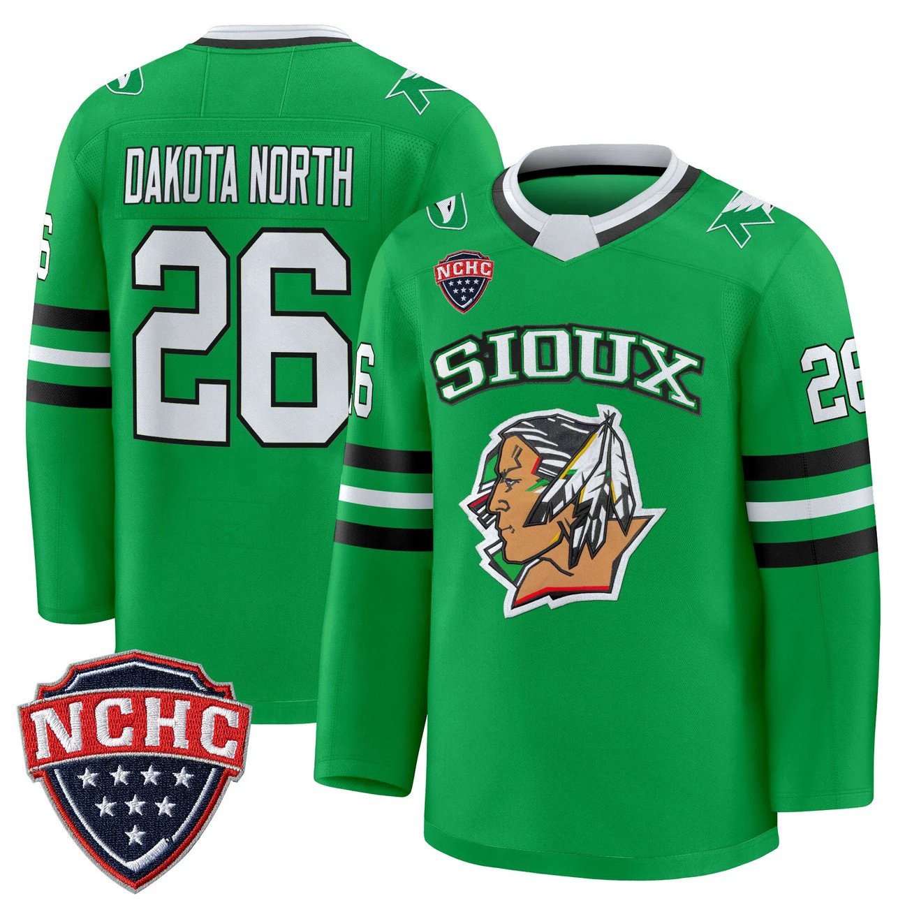 Dakota North Jersey #26 North Dakota Fighting Hawks 2025-26 Stitched by Hockey David