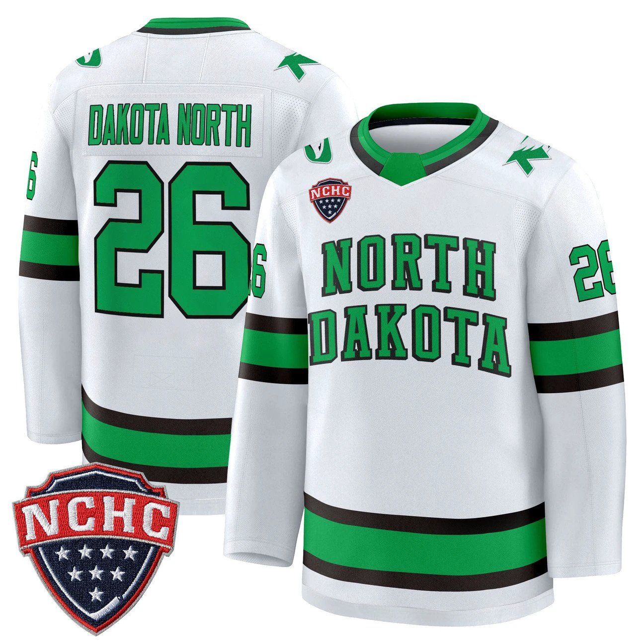 Dakota North Jersey #26 North Dakota Fighting Hawks 2025-26 Stitched by Hockey David