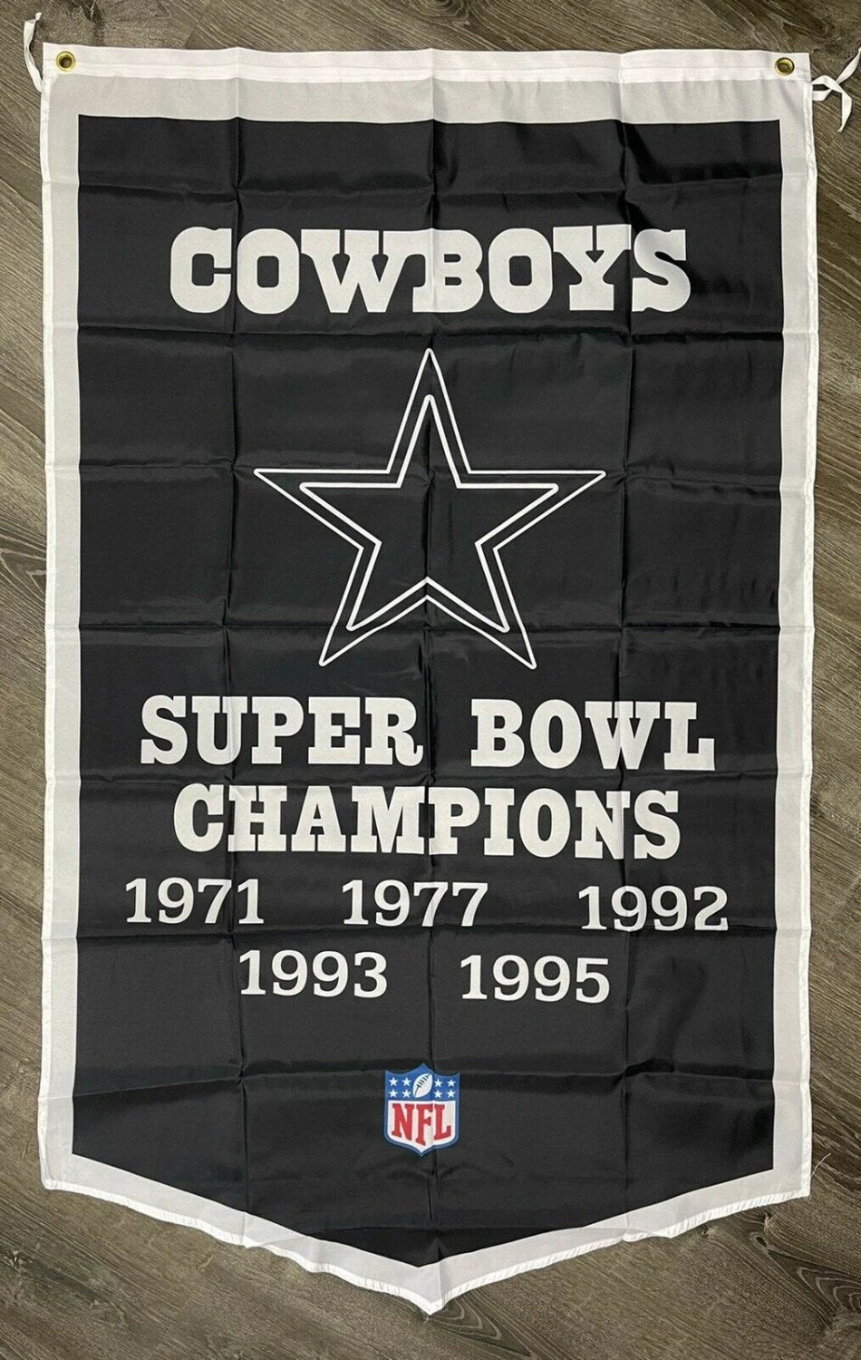 Dallas Cowboys Black Super Bowl Championship Flag 3x5 ft Banner Man-Cave Bar by flagsjustdoit