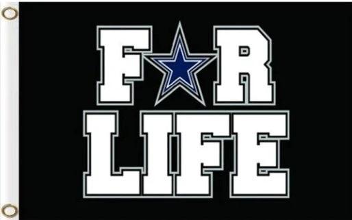 Dallas Cowboys FOR LIFE Flag 3X5 Ft Polyester Banner USA 90x150cm by flagsjustdoit
