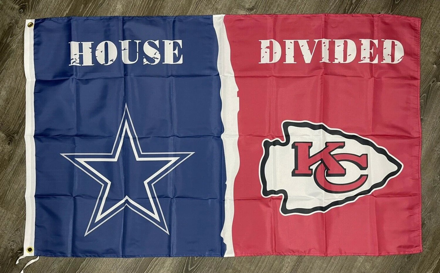 Dallas Cowboys vs Kansas City Chiefs House Divided Flag 3x5ft Banner New by flagsjustdoit